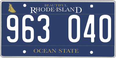 RI license plate 963040