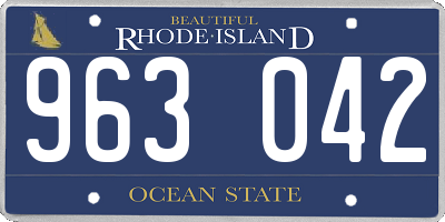 RI license plate 963042