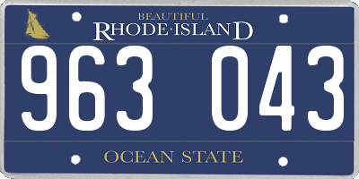 RI license plate 963043