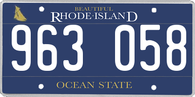 RI license plate 963058