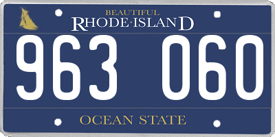 RI license plate 963060