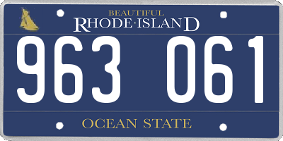 RI license plate 963061