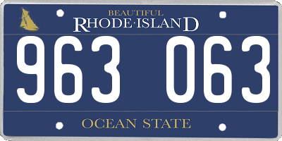 RI license plate 963063