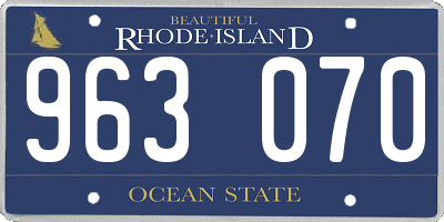 RI license plate 963070