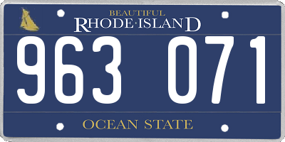 RI license plate 963071