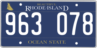 RI license plate 963078