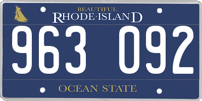 RI license plate 963092