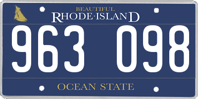 RI license plate 963098