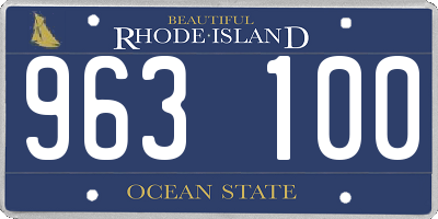 RI license plate 963100