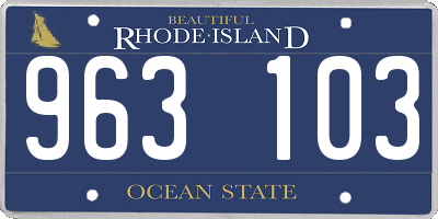 RI license plate 963103