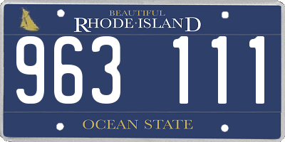 RI license plate 963111