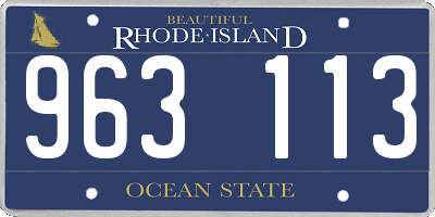 RI license plate 963113