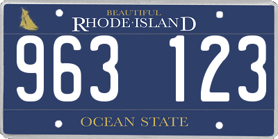 RI license plate 963123