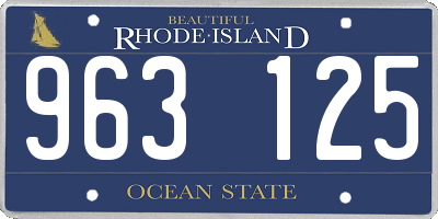 RI license plate 963125