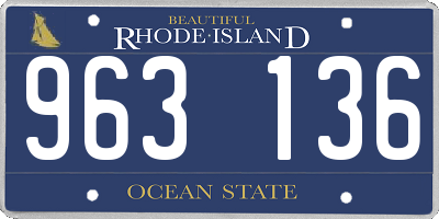 RI license plate 963136