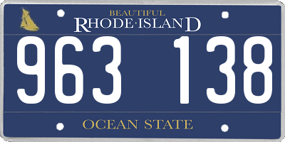RI license plate 963138