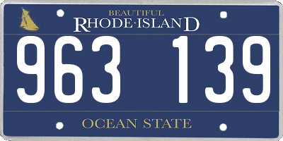 RI license plate 963139