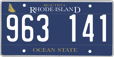 RI license plate 963141