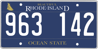 RI license plate 963142