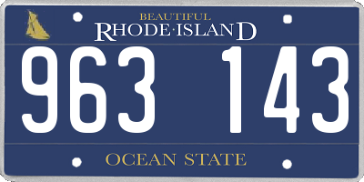 RI license plate 963143