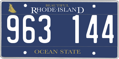 RI license plate 963144