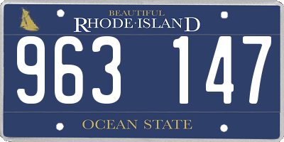 RI license plate 963147