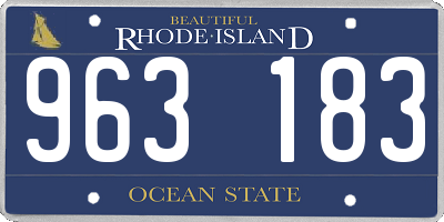 RI license plate 963183