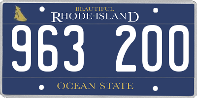 RI license plate 963200