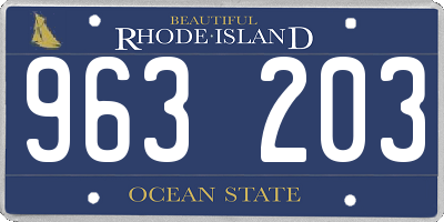 RI license plate 963203