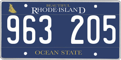 RI license plate 963205