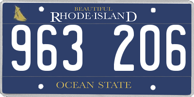 RI license plate 963206