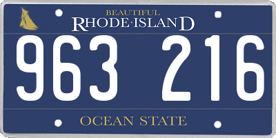 RI license plate 963216