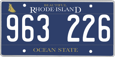 RI license plate 963226