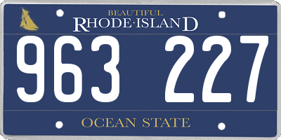 RI license plate 963227