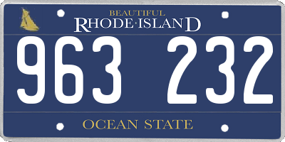 RI license plate 963232