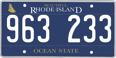 RI license plate 963233