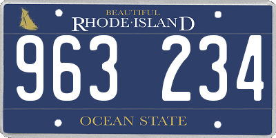 RI license plate 963234