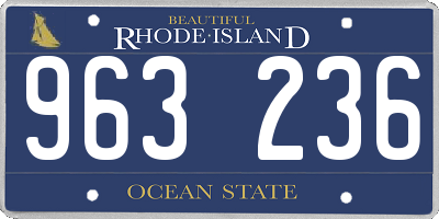 RI license plate 963236