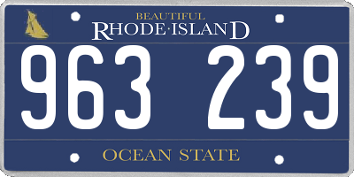 RI license plate 963239