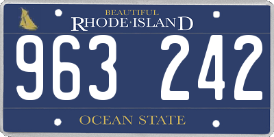 RI license plate 963242