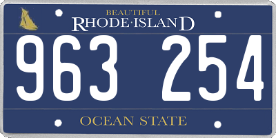 RI license plate 963254