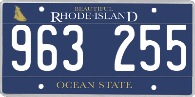 RI license plate 963255