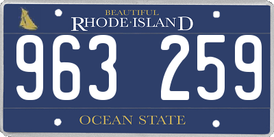 RI license plate 963259