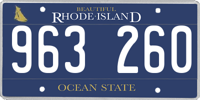 RI license plate 963260