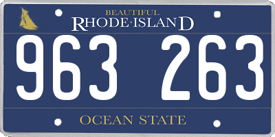 RI license plate 963263