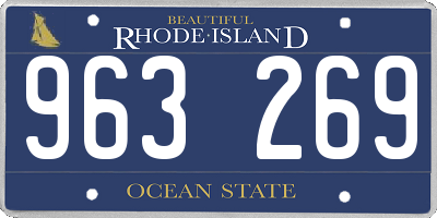 RI license plate 963269