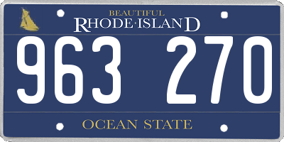 RI license plate 963270