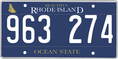 RI license plate 963274