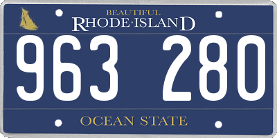 RI license plate 963280