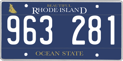 RI license plate 963281